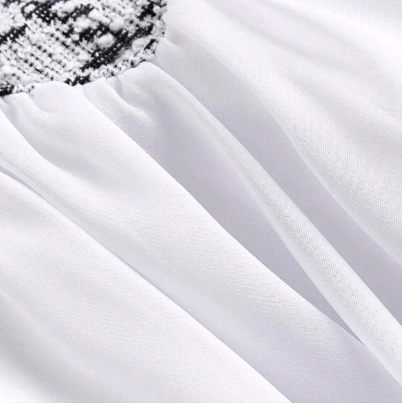 2pcs Set Women Bow Plaid Vest & Asymmetrical Ruffle Trim Skirt - Picture 2 of 4